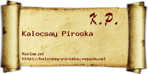 Kalocsay Piroska névjegykártya