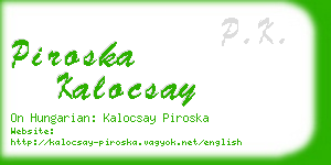 piroska kalocsay business card